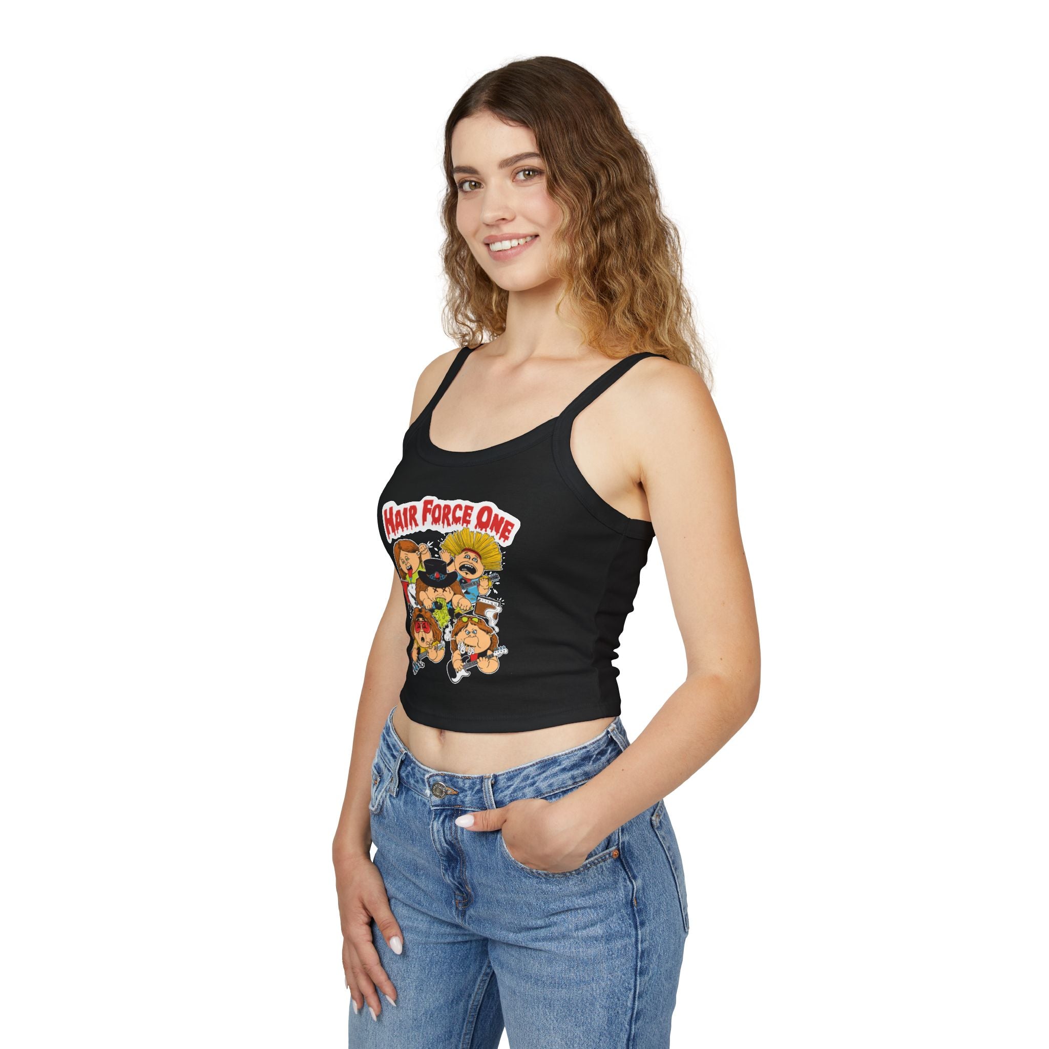 Hair Force One Women’s Spaghetti Strap Tank Top – Cartoon Design