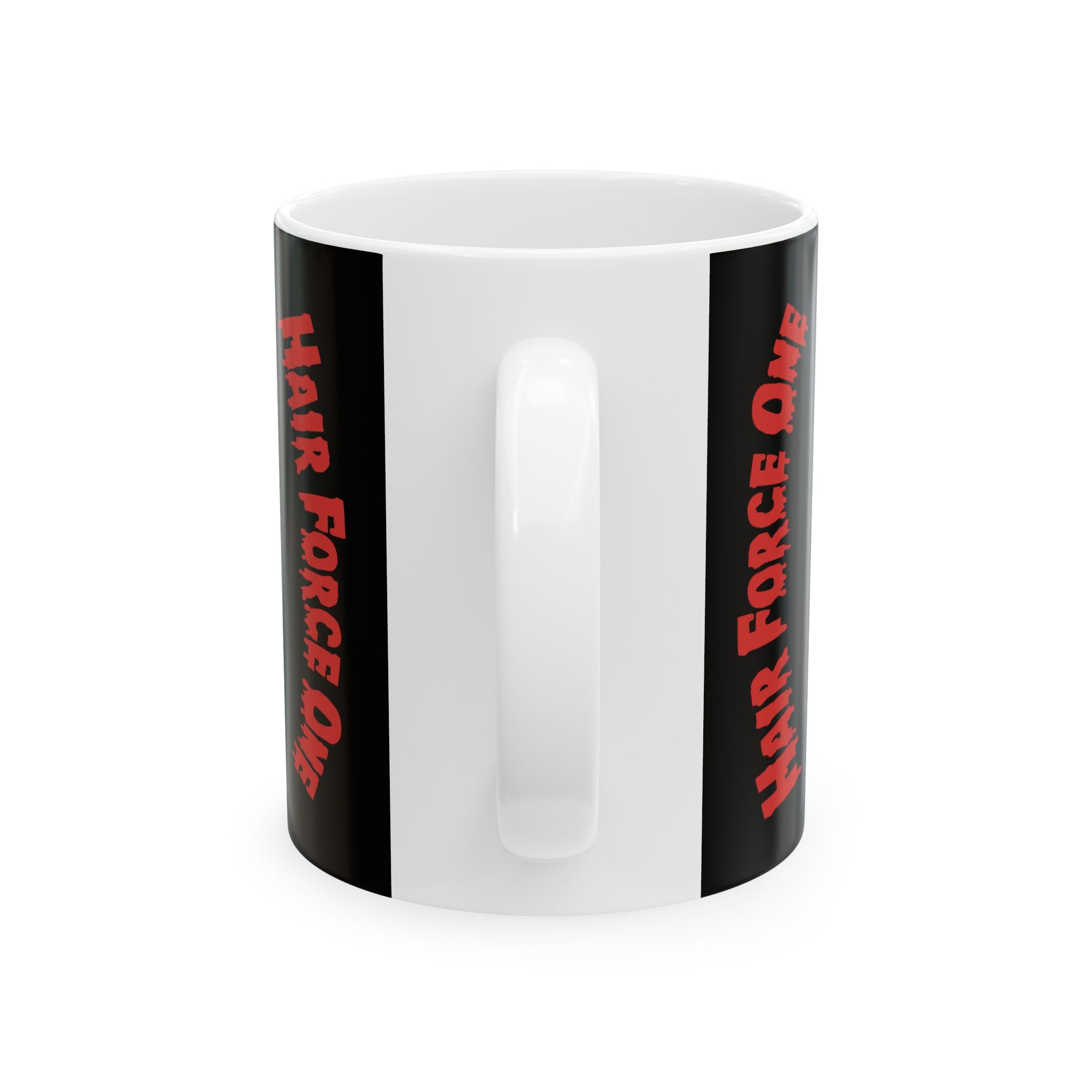 Hair Force One Coffee Mug — Funny Rock Band Cartoon Ceramic Mug (11oz & 15oz)
