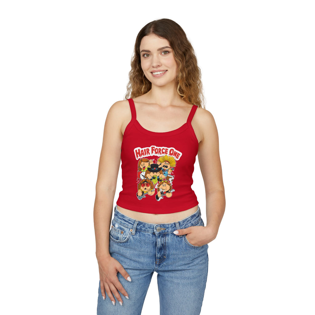 Hair Force One Women’s Spaghetti Strap Tank Top – Cartoon Design